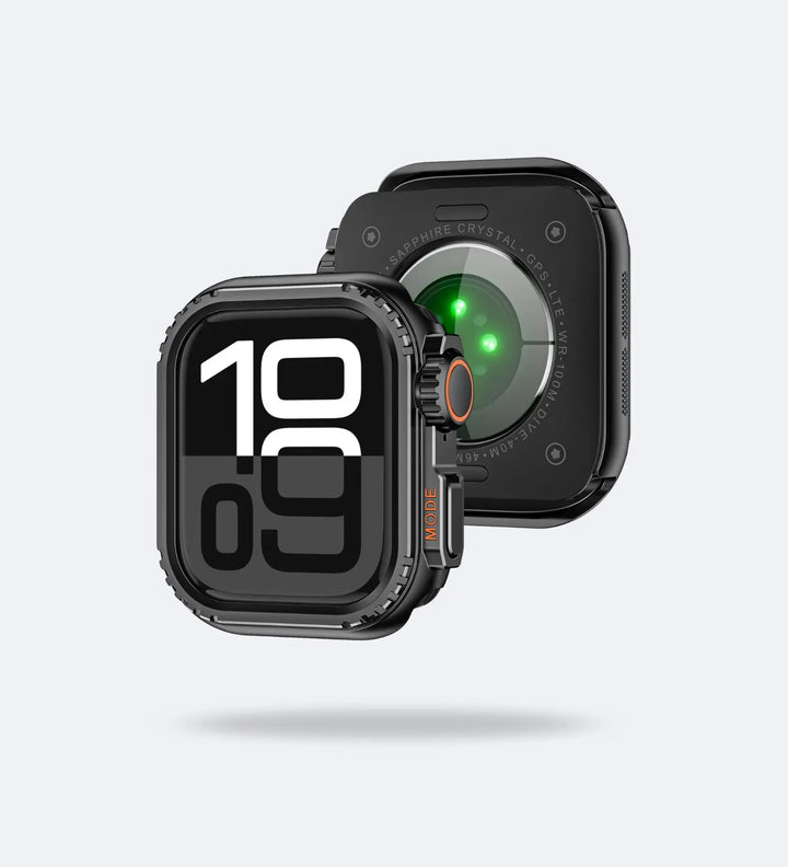 Apple Watch Ultra Converter Case Cover – Instantly Transform 44/45/46mm into Ultra Look - Black Titanium - Creslia