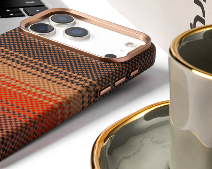 Classic Plaid Carbon Fiber MagSafe iPhone Case Cover - Slim, Stylish & Protective