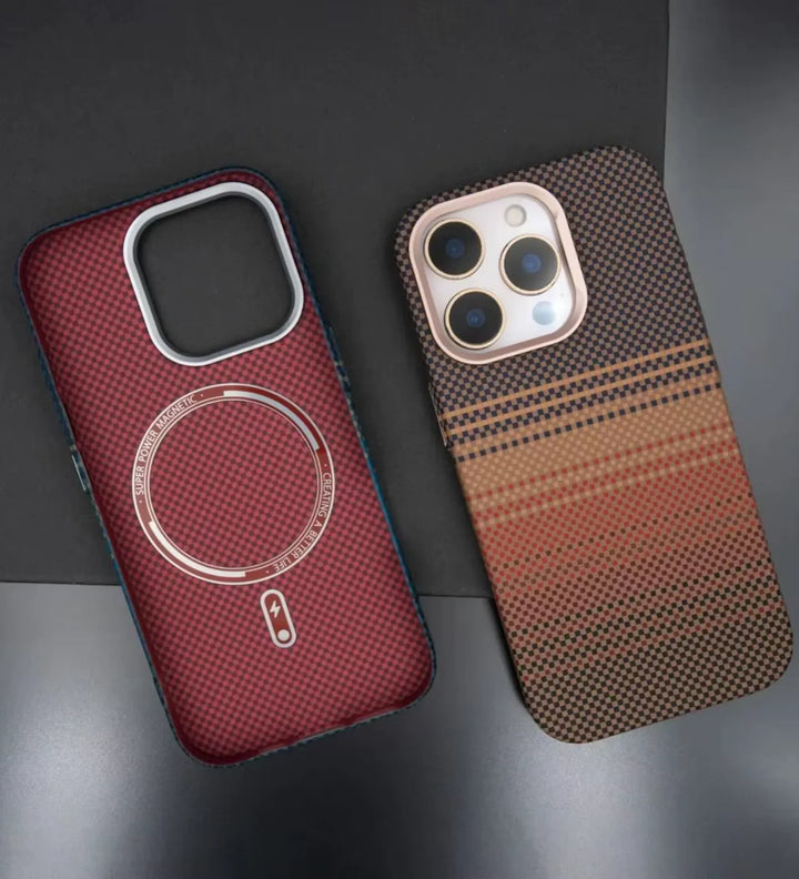 Classic Plaid Carbon Fiber MagSafe iPhone Case Cover - Slim, Stylish & Protective - Creslia