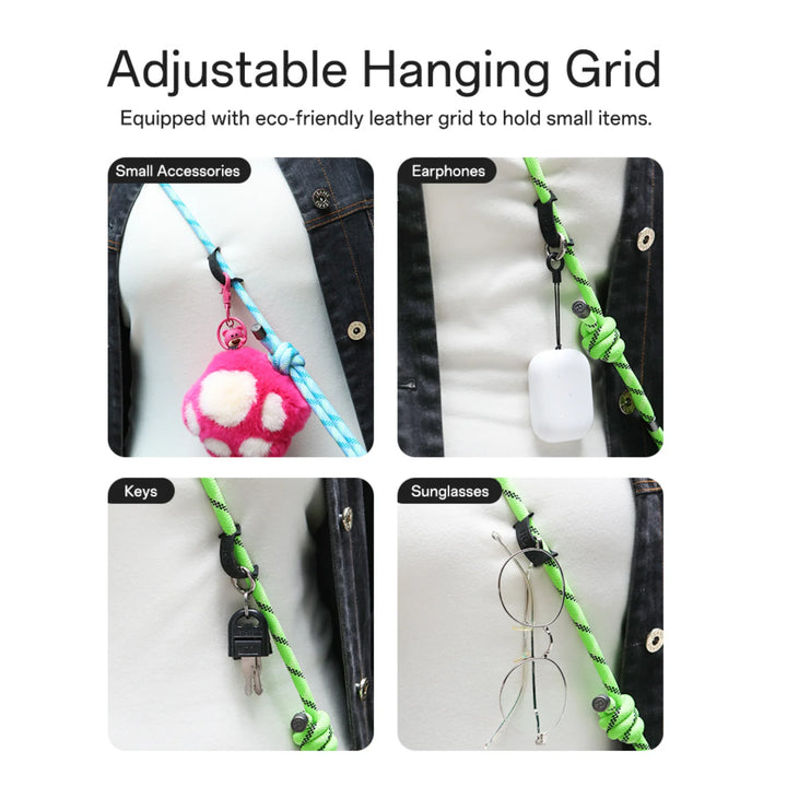 8mm Glow-in-the-Dark Phone Lanyard – Blue, Adjustable Neck & Wrist Strap for All Phones