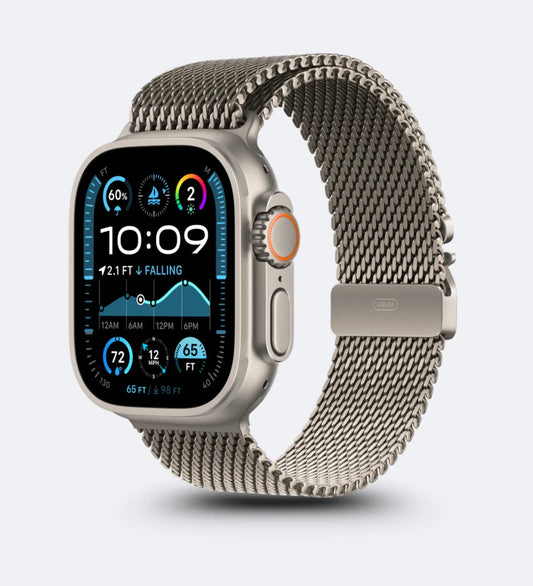 Milanese Loop 2.0 Apple Watch Band - Magnetic Parachute-Buckle - Dessert Titanium