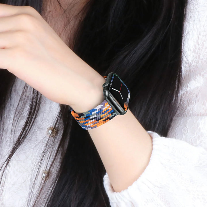 Magnetic Buckle Braided Loop Band for Apple Watch - Brown Nylon Strap