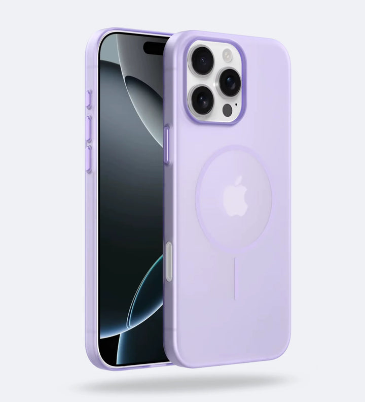 Frosted Ultra-Thin iPhone Case with MagSafe – Purple – back view