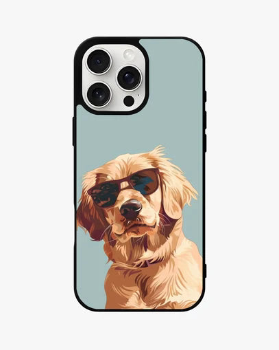 Cool Sunglass Dog Case – Glossy Printed Back Cover for iPhone, Samsung, Pixel & OnePlus