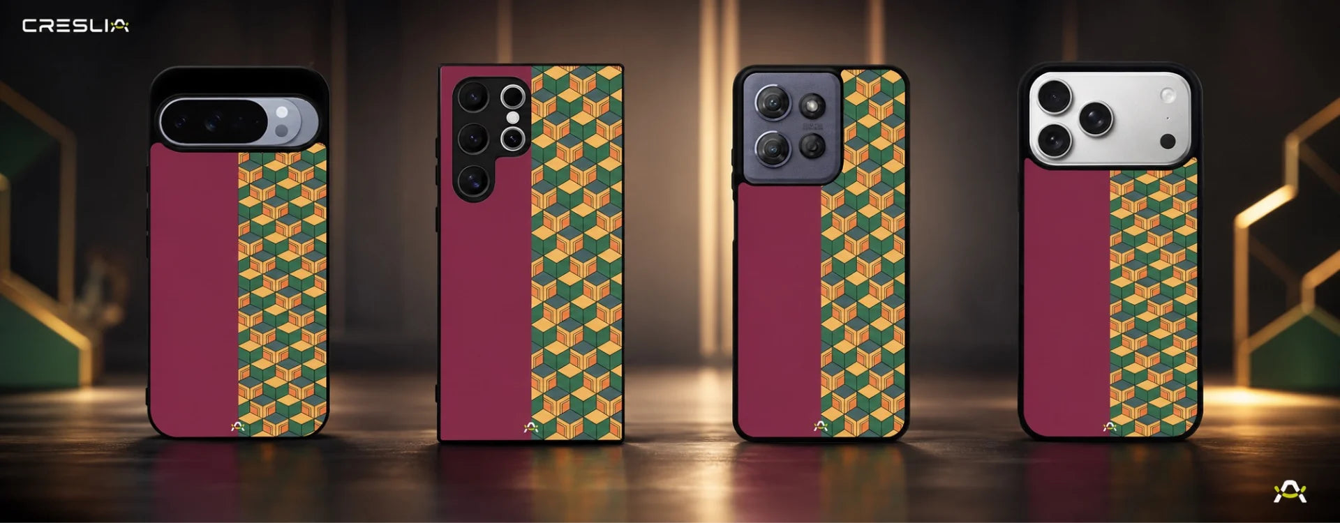 Creslia 3d cube pattern phone case - 3d cube pattern phone case desktop banner