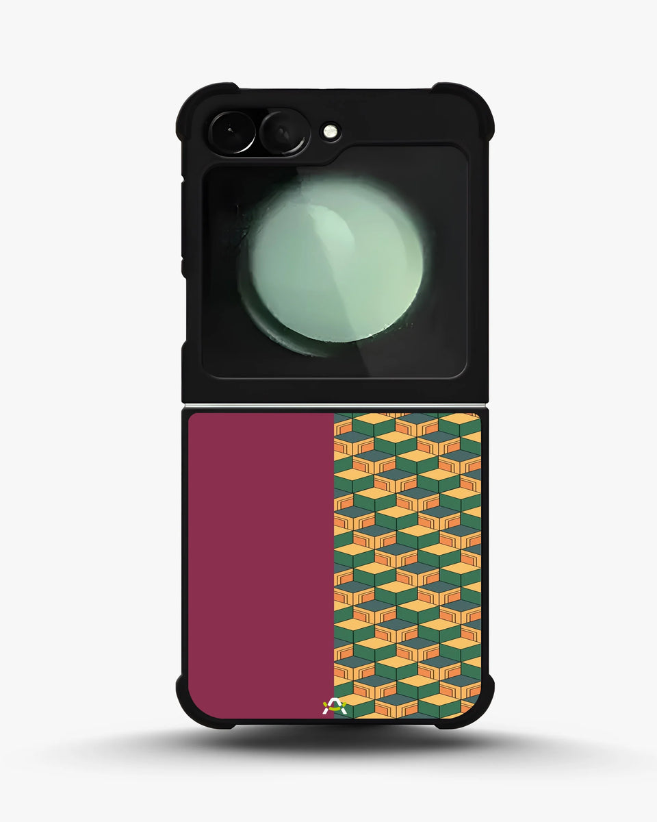 Creslia 3d cube pattern phone case - 3d cube pattern phone case samsung galaxy z flip 6