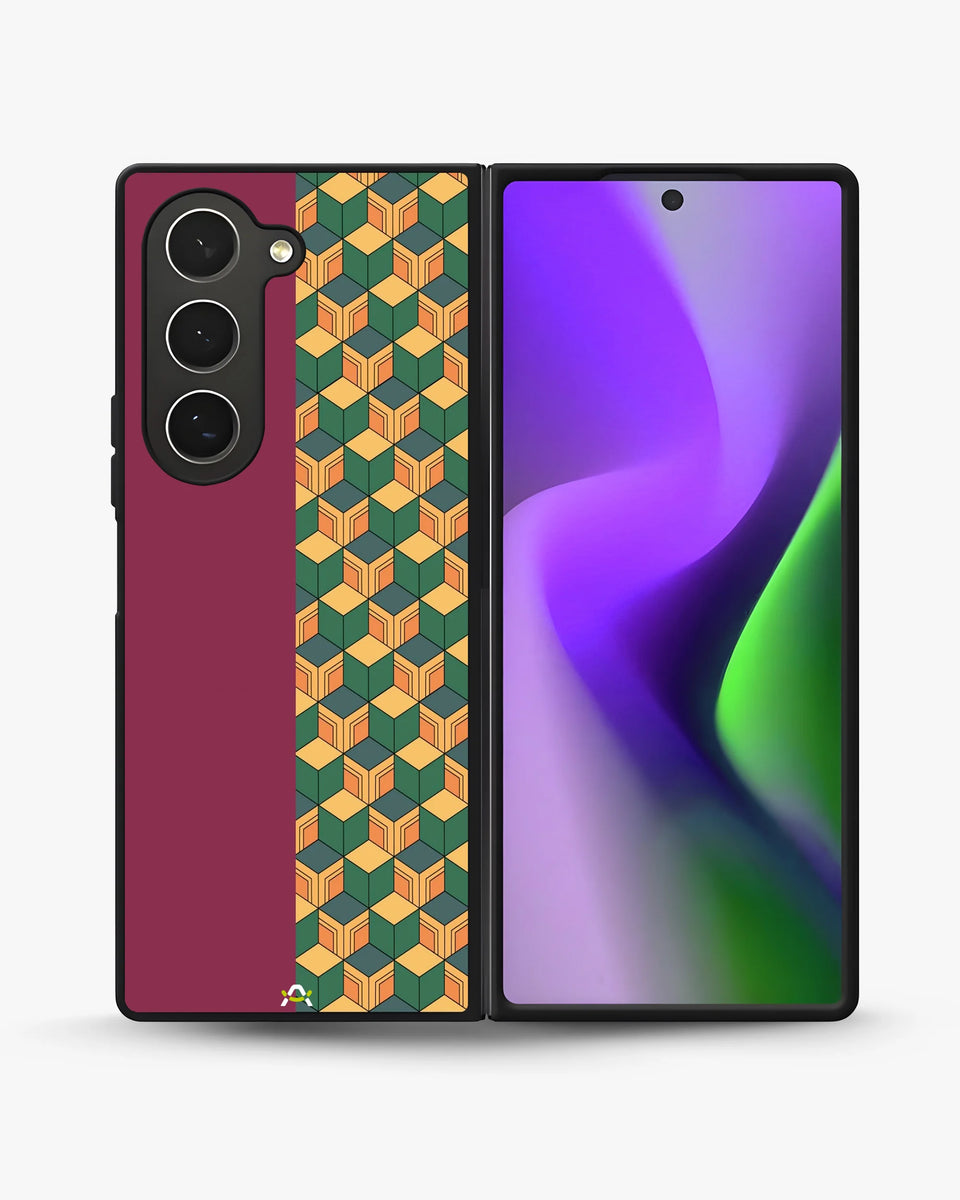 Creslia 3d cube pattern phone case - 3d cube pattern phone case samsung galaxy z fold 6