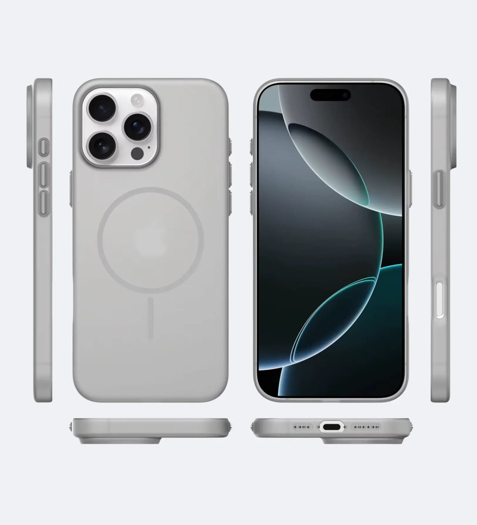 Frosted Ultra-Thin iPhone Case with MagSafe – Matte, 0.35 mm - Grey