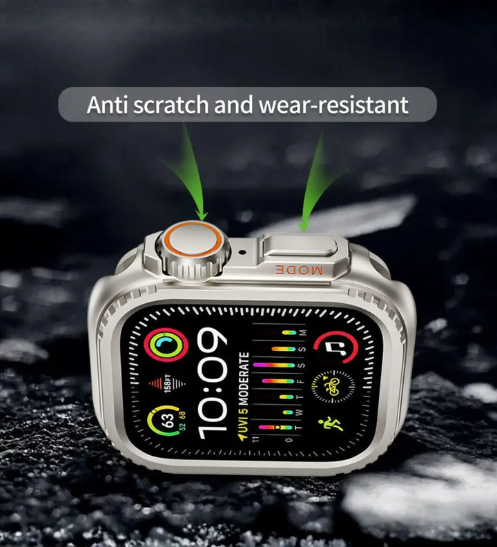 Apple Watch Ultra Converter Case Cover – Instantly Transform 44/45/46mm into Ultra Look - Natural Titanium - Creslia
