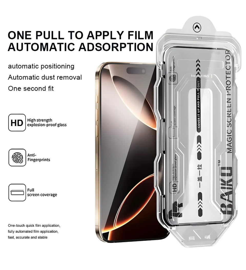 Automatic Dust-Free Tempered Glass Screen Protector – anti-dust feature