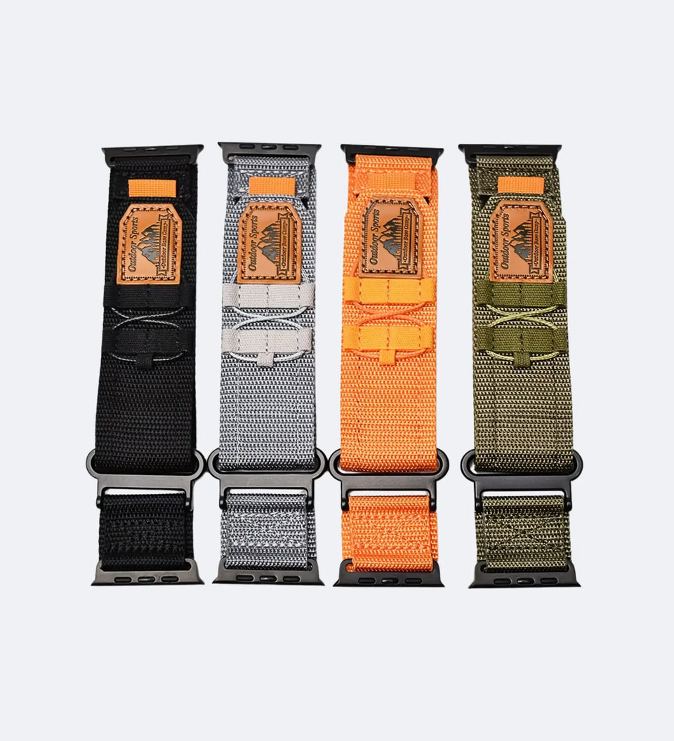 Breathable Woven Nylon Apple Watch Band - Black - Creslia