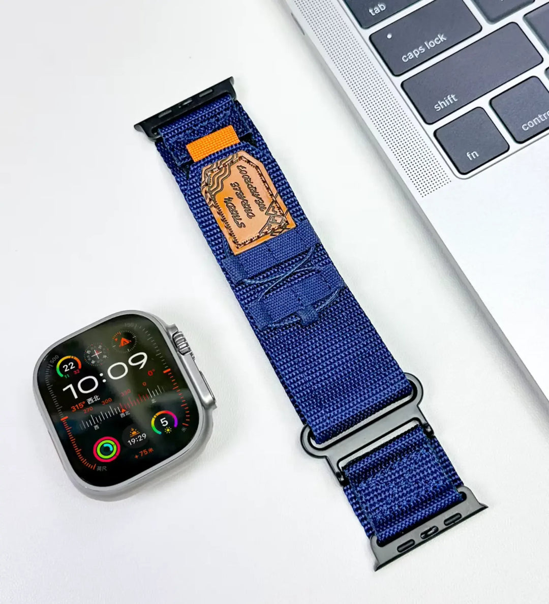 Breathable Woven Nylon Apple Watch Band - Navy Blue - Creslia