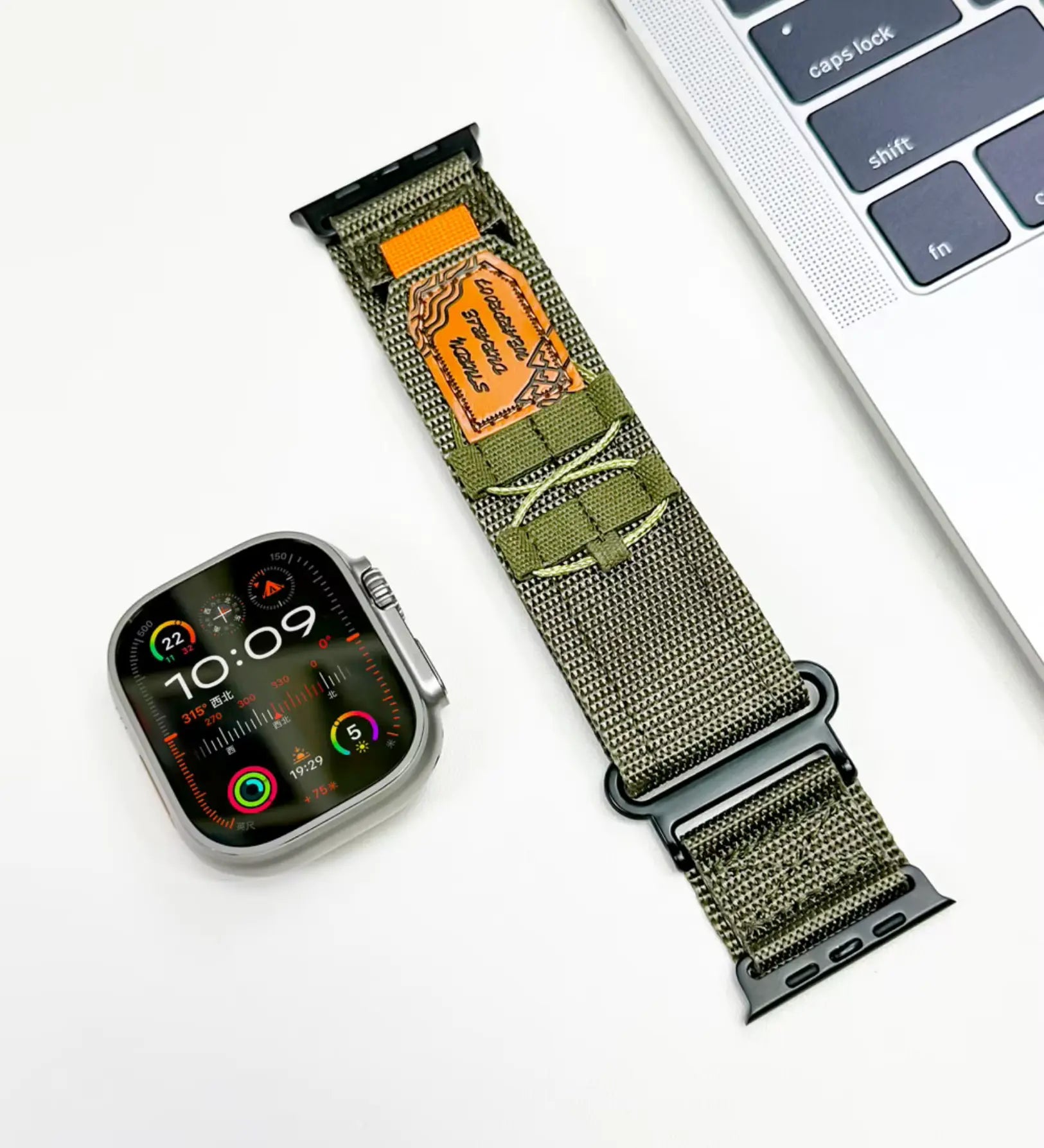 Breathable Woven Nylon Apple Watch Band - Army Green
