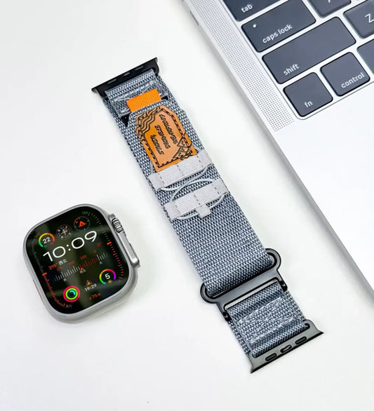 Breathable Woven Nylon Apple Watch Band - Grey - Creslia