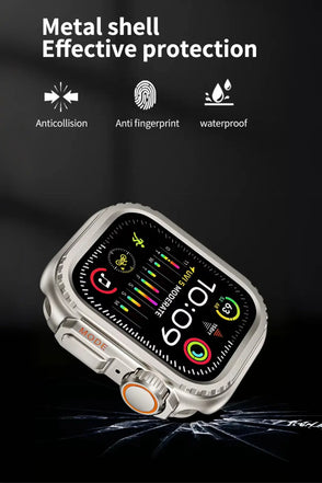 Apple Watch Ultra Converter Case Cover – Instantly Transform 44/45/46mm into Ultra Look - Natural Titanium