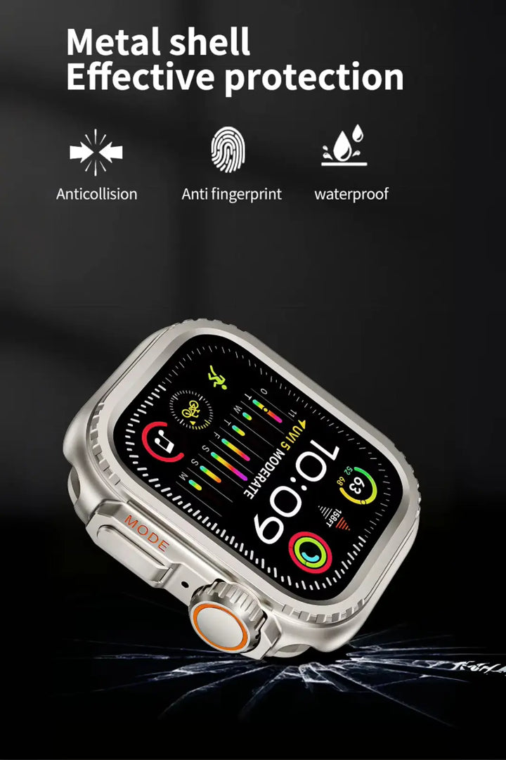 Apple Watch Ultra Converter Case Cover – Instantly Transform 44/45/46mm into Ultra Look - Natural Titanium