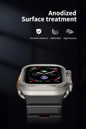 Apple Watch Ultra Converter Case Cover – Instantly Transform 44/45/46mm into Ultra Look - Natural Titanium