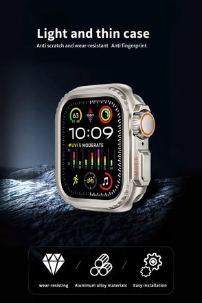 Apple Watch Ultra Converter Case Cover – Instantly Transform 44/45/46mm into Ultra Look - Natural Titanium