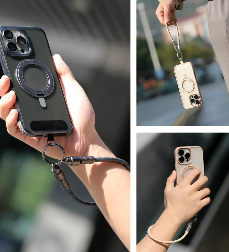 ROCK R15 Phone Lanyard + Fast-Charging Data Cable - Beige - Creslia