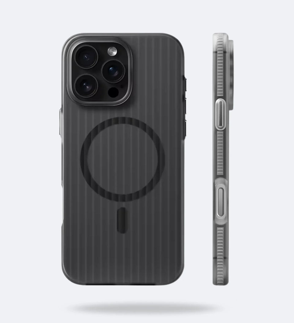 Corrugated Hybrid MagSafe Case for iPhone - Black - Creslia