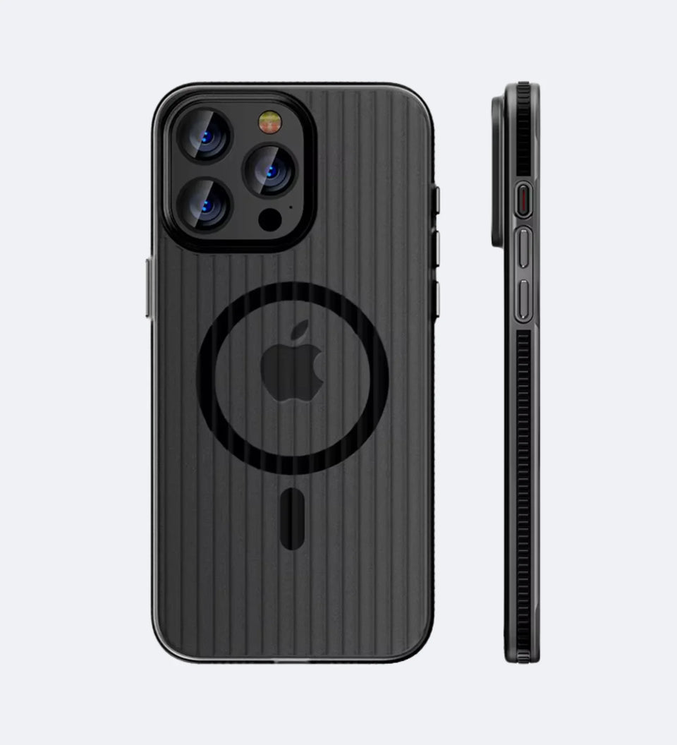 Corrugated Hybrid MagSafe Case for iPhone - Black - Creslia
