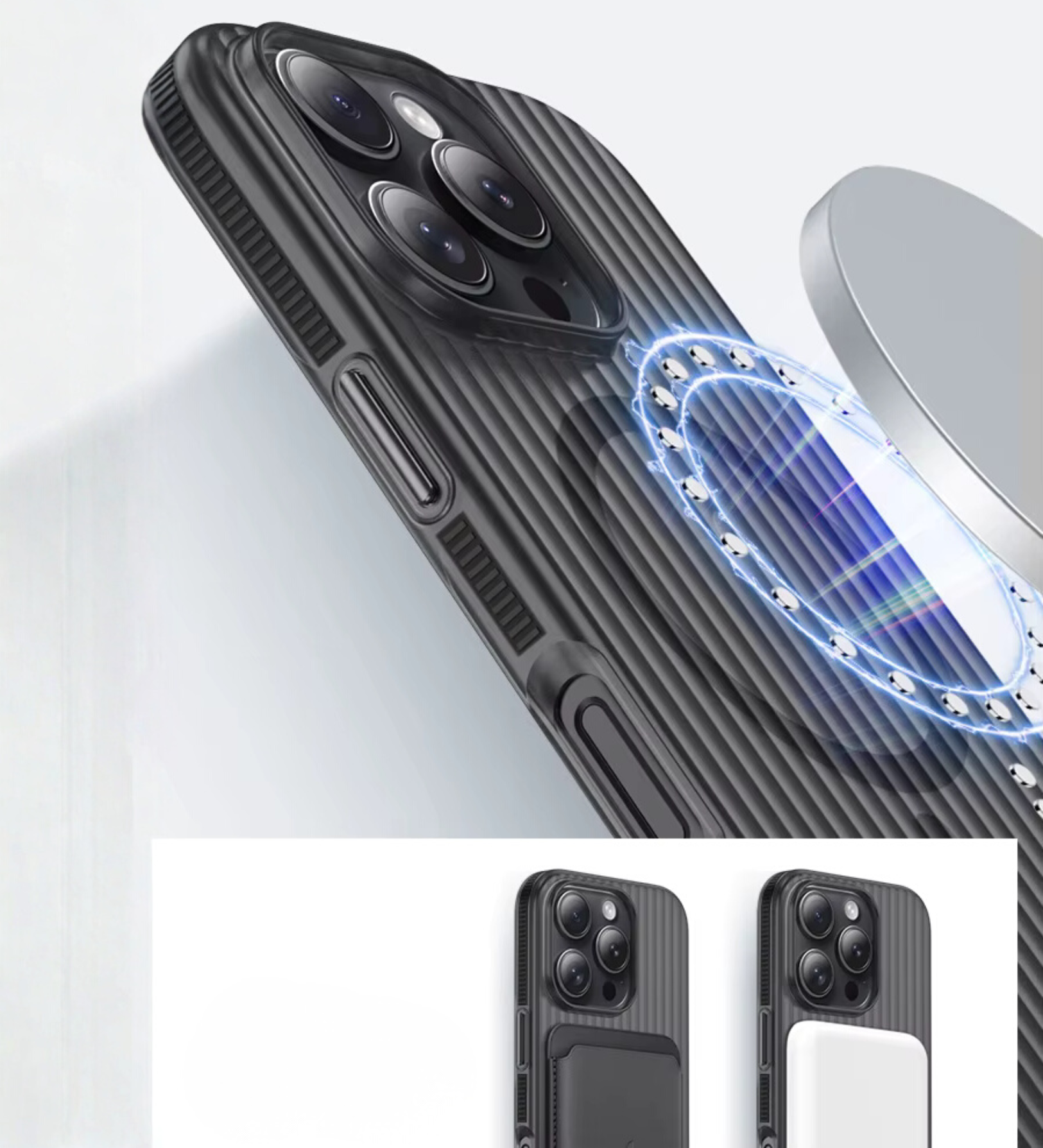 Corrugated Hybrid MagSafe Case for iPhone - Black