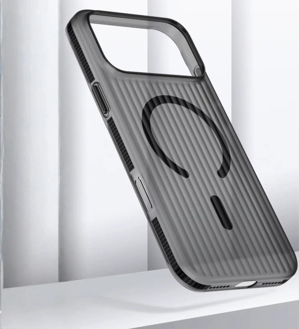 Corrugated Hybrid MagSafe Case for iPhone - Black - Creslia