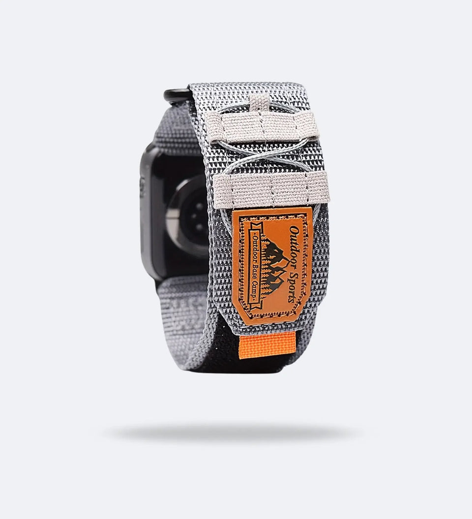 Breathable Woven Nylon Apple Watch Band - Grey - Creslia