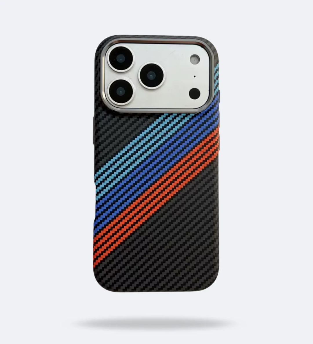 Racing Stripes Carbon Fiber MagSafe iPhone Case Cover - Slim, Stylish & Protective - Creslia