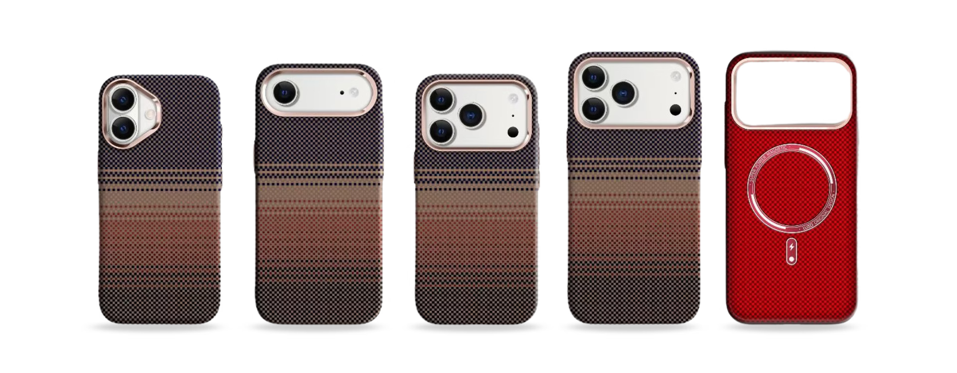 Classic Plaid Carbon Fiber MagSafe iPhone Case Cover - Slim, Stylish & Protective