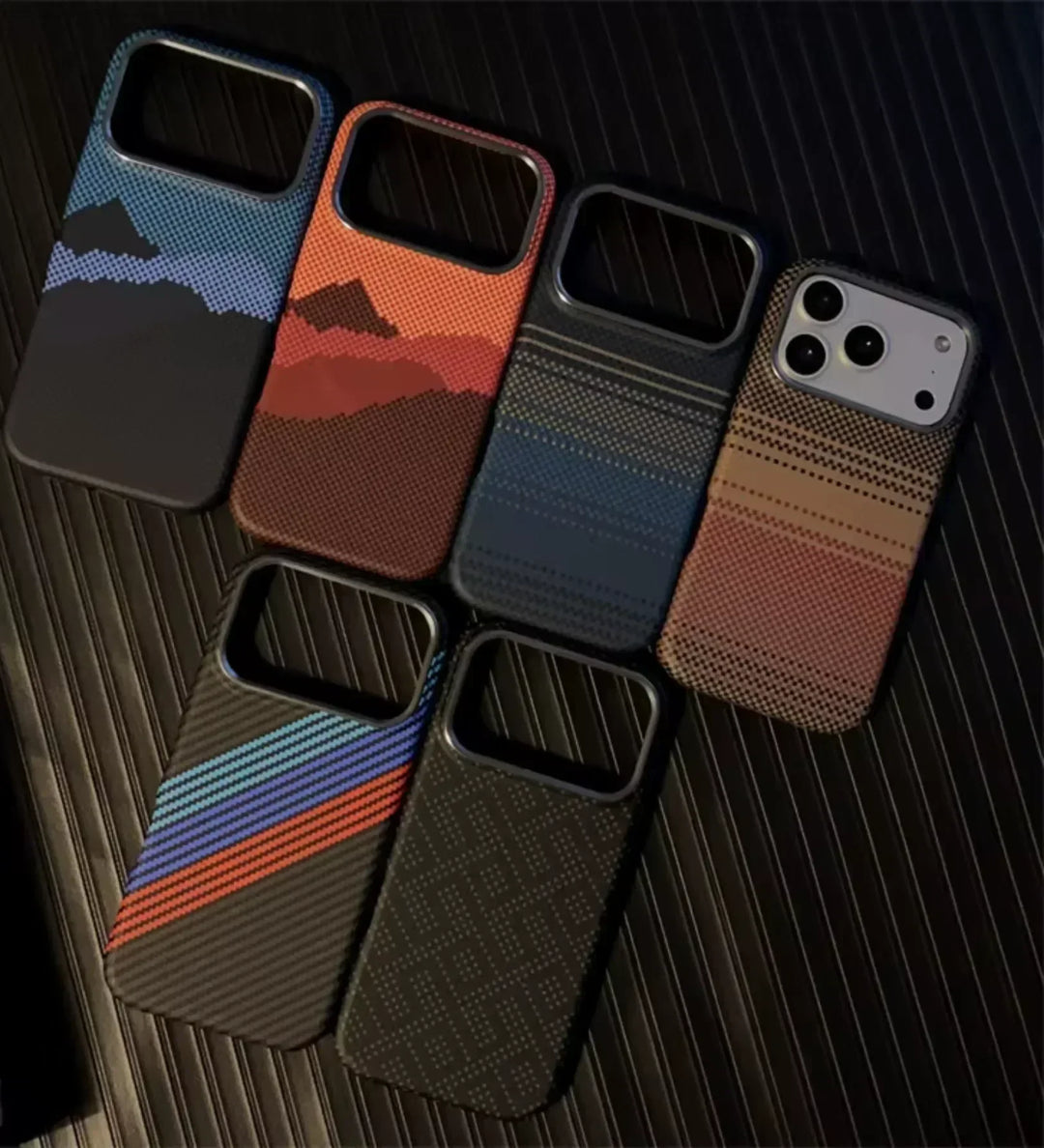 Classic Plaid Carbon Fiber MagSafe iPhone Case Cover - Slim, Stylish & Protective - Creslia