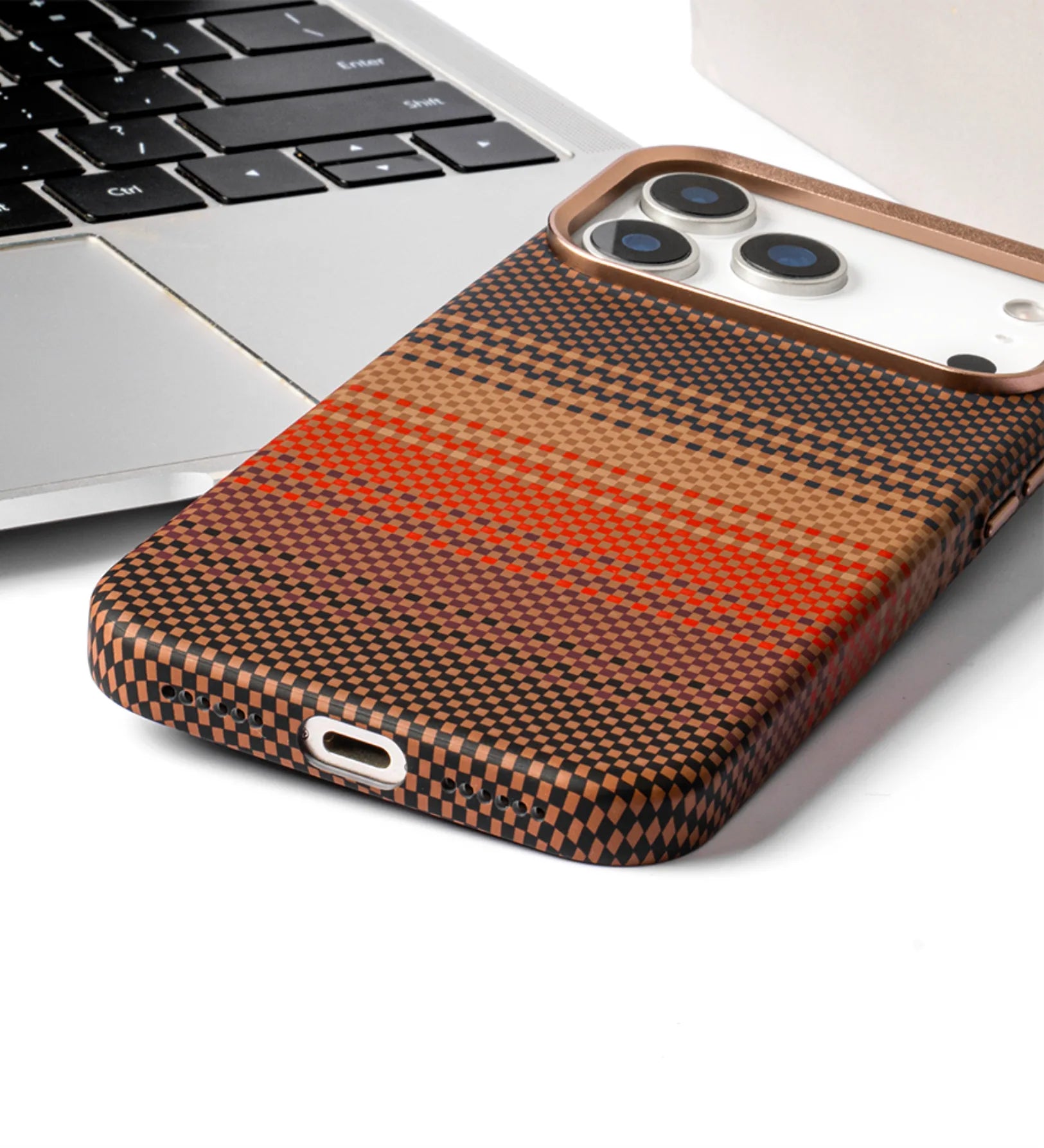 Classic Plaid Carbon Fiber MagSafe iPhone Case Cover - Slim, Stylish & Protective