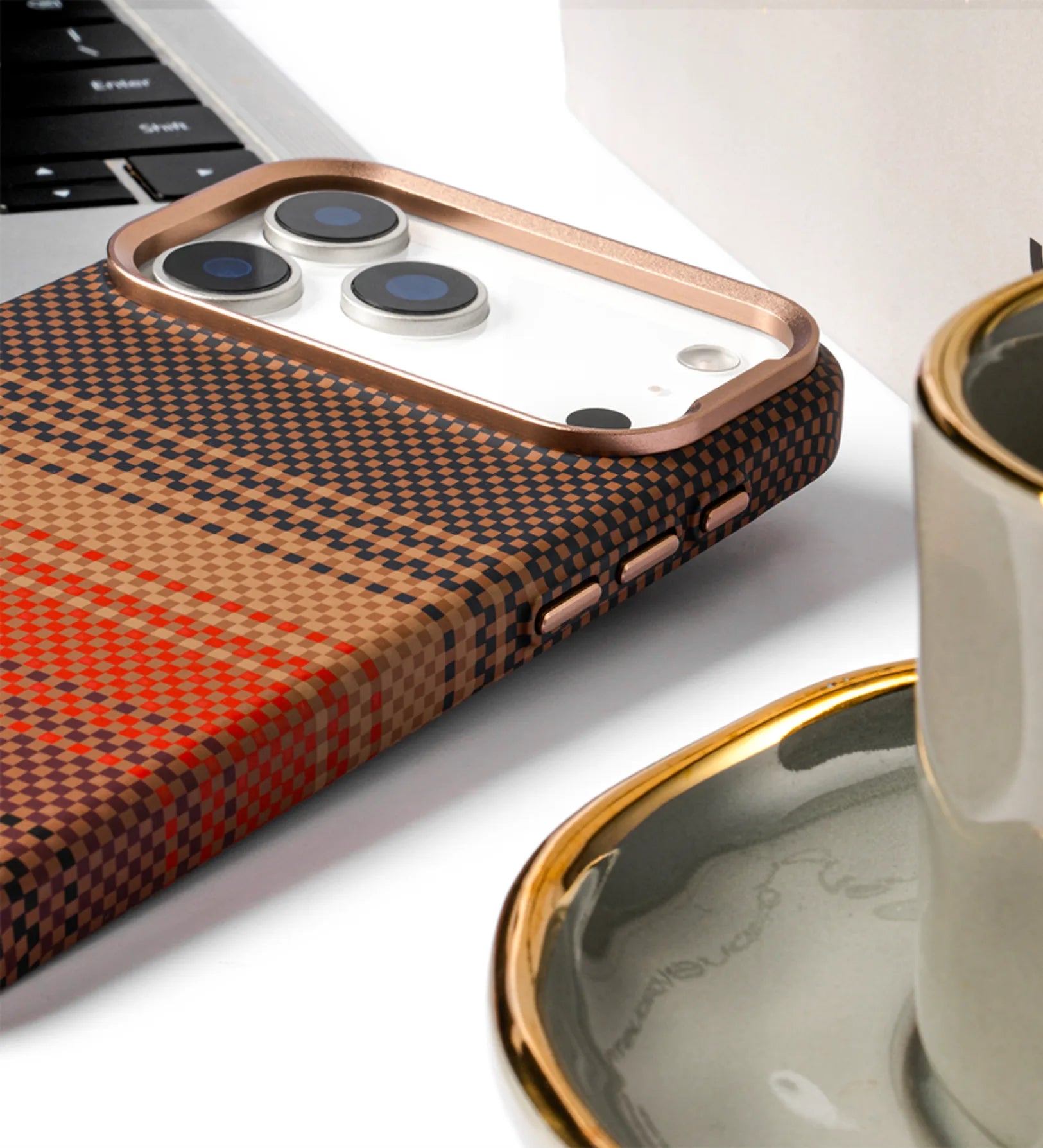 Classic Plaid Carbon Fiber MagSafe iPhone Case Cover - Slim, Stylish & Protective