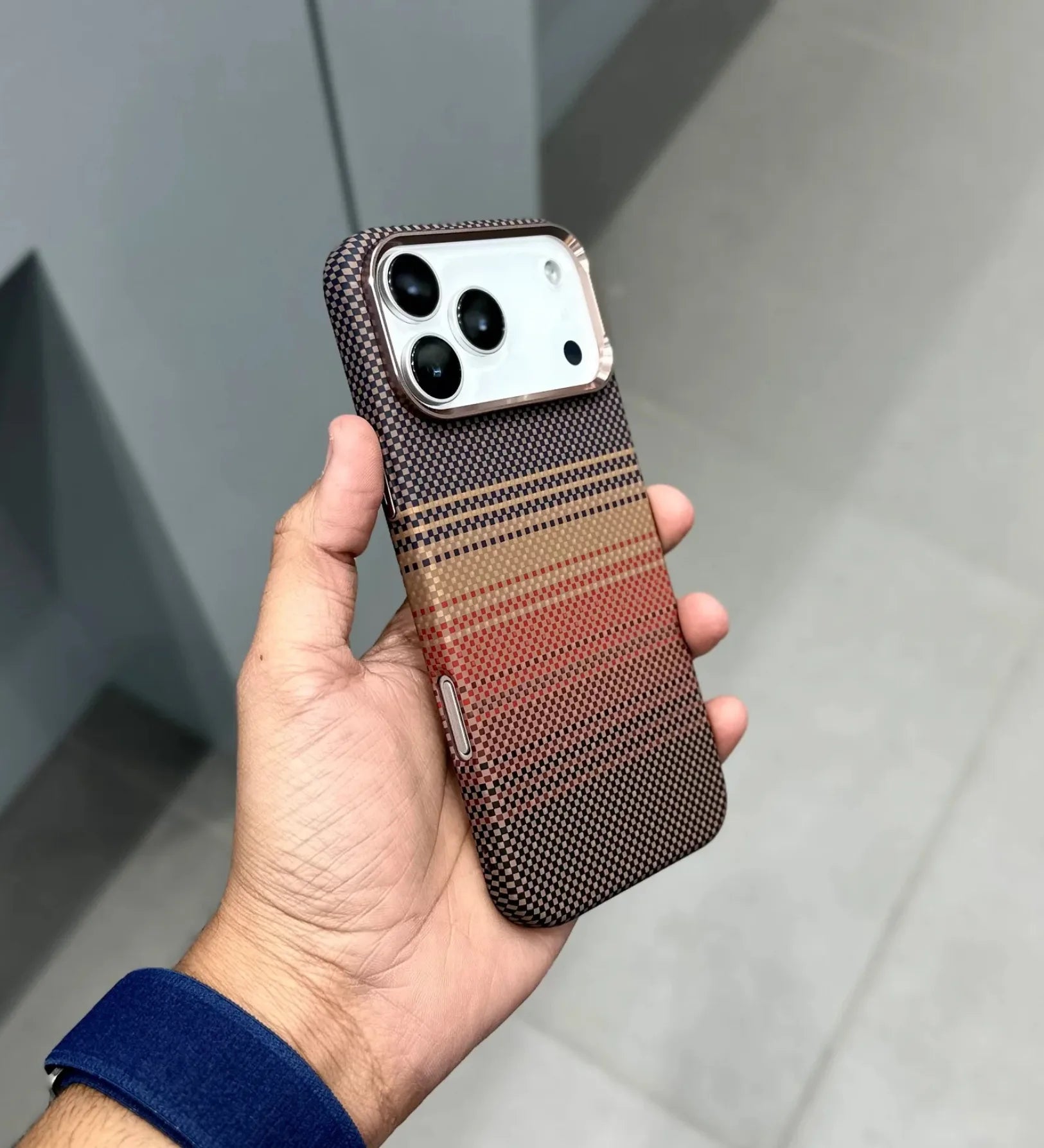 Classic Plaid Carbon Fiber MagSafe iPhone Case Cover - Slim, Stylish & Protective