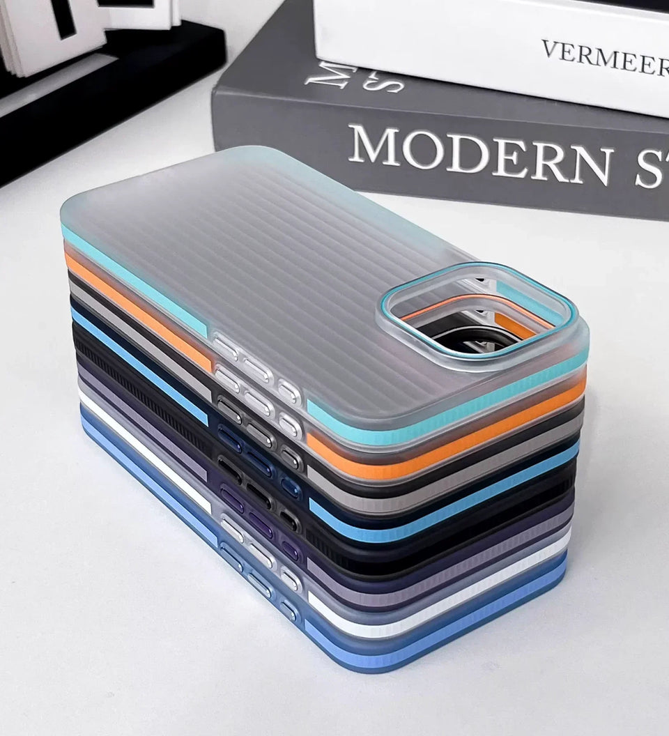Corrugated Hybrid MagSafe Case Cover for iPhone - White - Creslia