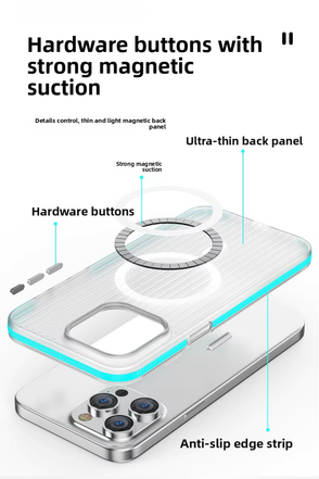 Corrugated Hybrid MagSafe Case Cover for iPhone - White Orange