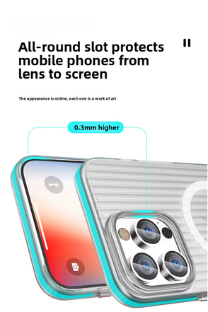 Corrugated Hybrid MagSafe Case Cover for iPhone - White Orange