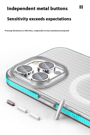 Corrugated Hybrid MagSafe Case Cover for iPhone - White Orange