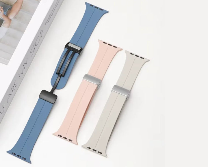 Silicone Magnetic Buckle Apple Watch Band – Starlight