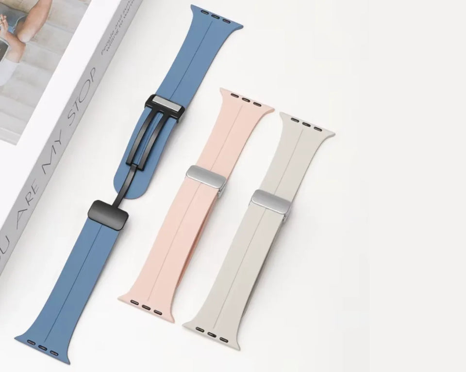 Silicone Magnetic Buckle Apple Watch Band – Blue – view 7