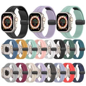 Silicone Magnetic Buckle Apple Watch Band – Blue