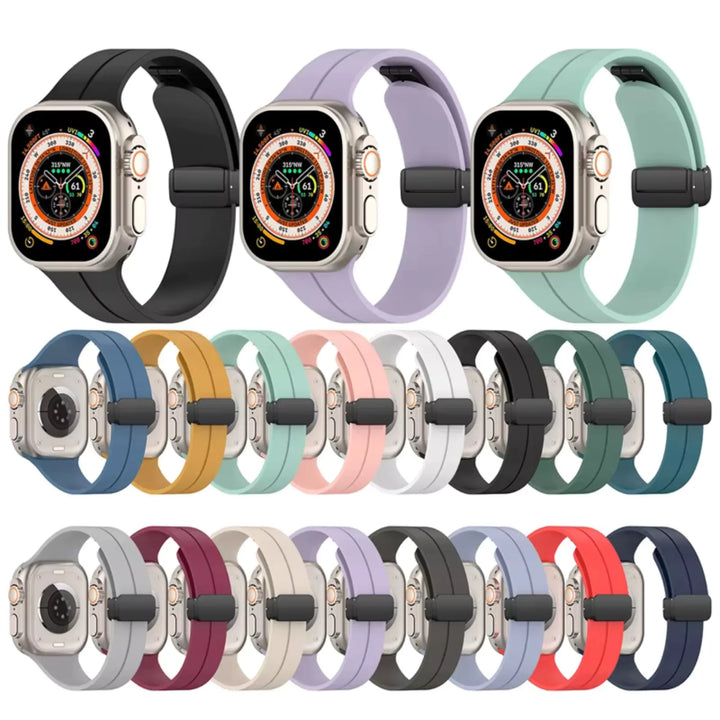 Silicone Magnetic Buckle Apple Watch Band – Starlight