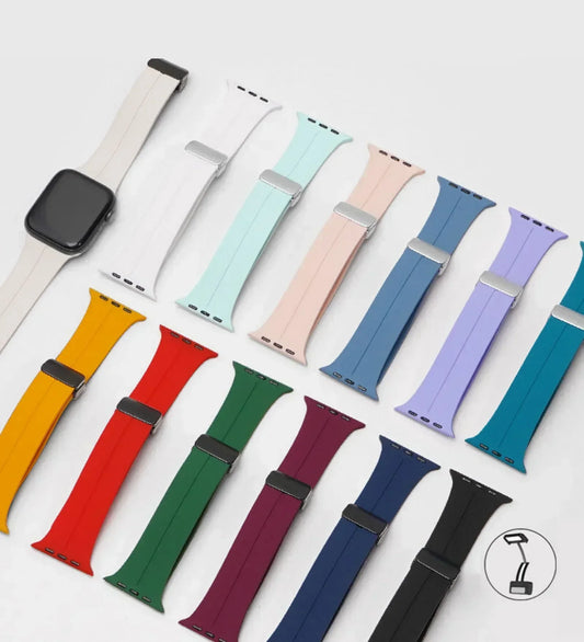 Silicone Magnetic Buckle Apple Watch Band – Blue - Creslia
