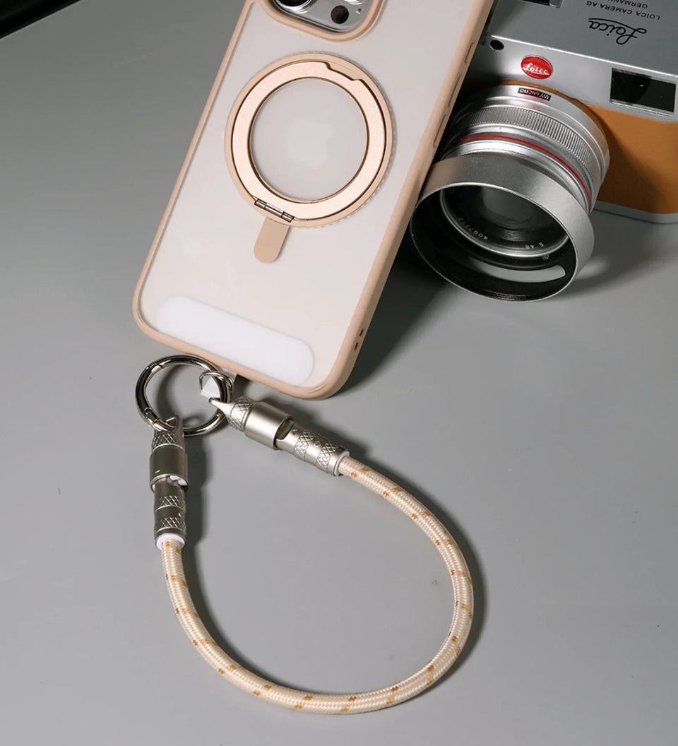 ROCK R15 Phone Lanyard + Fast-Charging Data Cable - Beige - Creslia