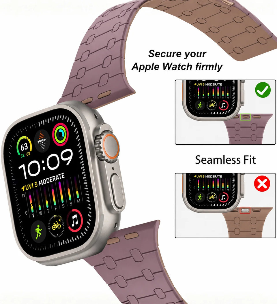 Creslia Magnetic Link Silicone Band for Apple Watch – Purple - Creslia