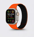 Creslia Magnetic Link apple watch band  with an red and black band on a light gray background