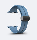 Creslia Silicone Magnetic Buckle Apple Watch Band Blue - only strap back view