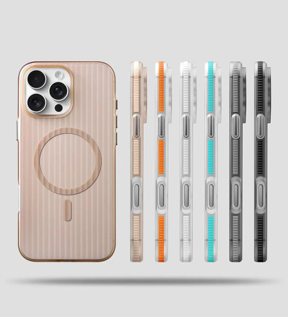 Corrugated Hybrid MagSafe Case Cover for iPhone - Desert - Creslia