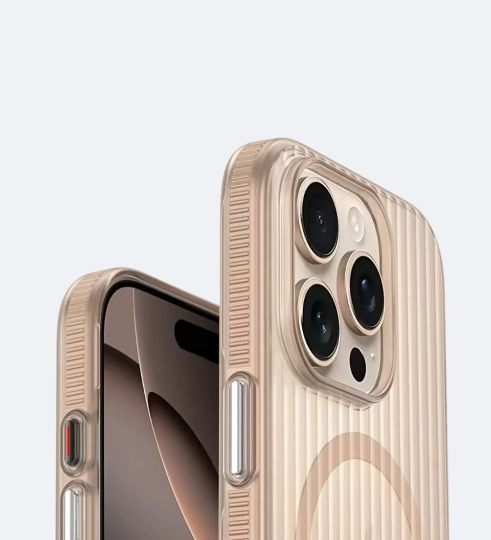 Corrugated Hybrid MagSafe Case Cover for iPhone - Desert - Creslia