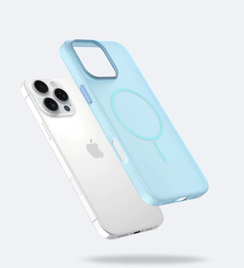 Frosted Ultra-Thin iPhone Case with MagSafe – Matte, 0.35 mm - Blue - Creslia